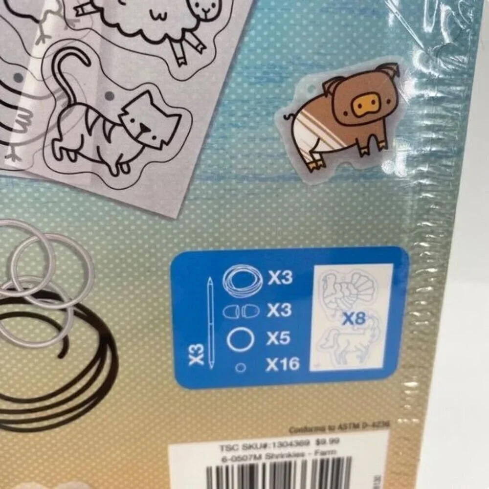 Magnetic Book and Farm Animals Shrinkies Activity Sets New